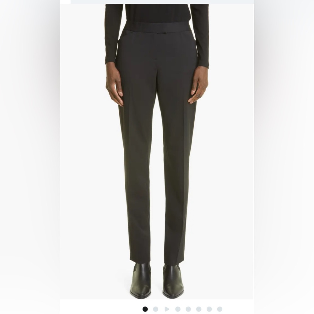 Black Lafayette 148 New York Irving Skinny Stretch Wool Pant. Size 10 Like New